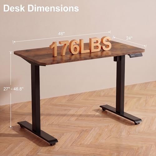 48'' × 24'' Height Adjustable Electric Standing Desk with Wheels