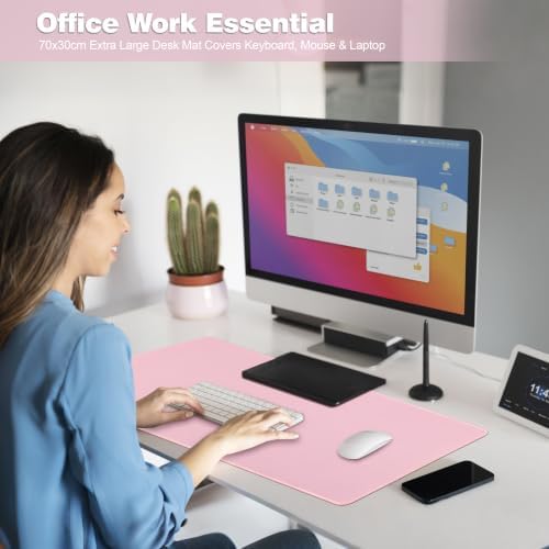 Pink Desk Mat,Large Gaming Mouse Pad 27.5x11.8In(70x30 Pink)