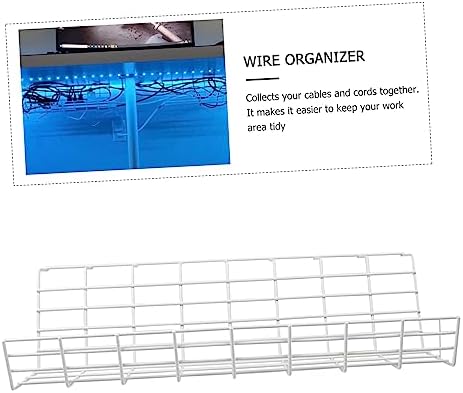 Happyyami Iron Cable Management Cable Organizer Storage Box Under Desk Cord Organizer for Home Office