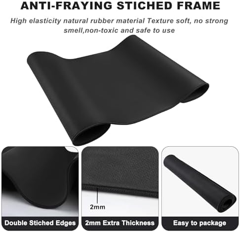 31.5" x 15.7" Waterproof Fabric Desk Pad Large Mouse Pad Office Game, Black
