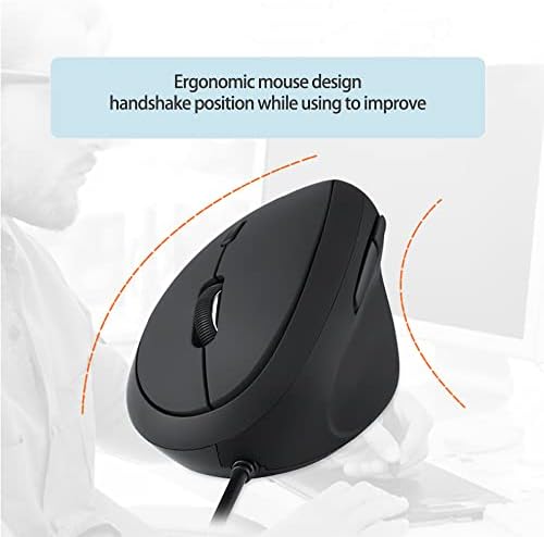 Wired Ergonomic Mouse, Optical Vertical Mouse with 3 Adjustable 800/1200/1600, 6 Buttons USB Computer Mouse