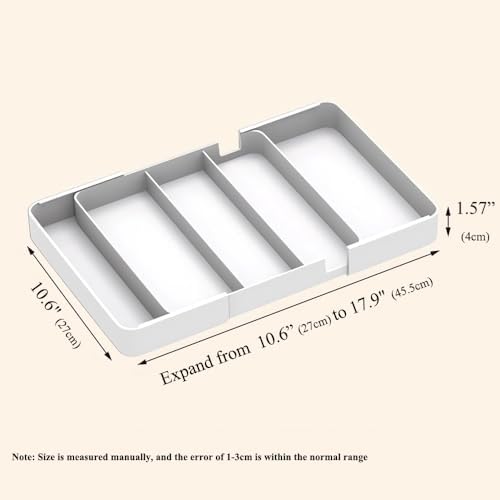 2 Pack Shallow Desk Drawer Organizer 1.73" Modular Expandable Tray