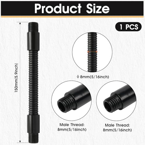 5.9" Gooseneck Tubing Flexible 5/16" Male thread Alloy Metal Arm
