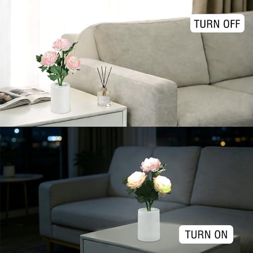Artificial Pink Peony Flower Lamp, Home Decor Light Birthday Gifts for Women