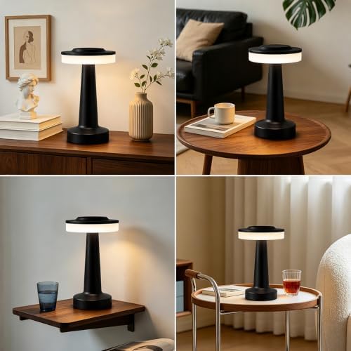 LED Portable Cordless Rechargeable Table Lamp,Black