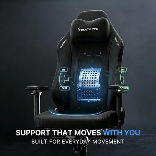 Blacklyte Athena Pro Gaming Chair, Black Fabric