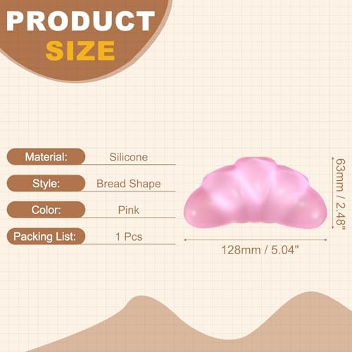 PATIKIL Gel Wrist Rest, Wrist Support for Mouse Bread Shape Ergonomic Mouse Pad Soft Silicone Support Comfortable Cushion for Computer Gaming Office Home, Pink
