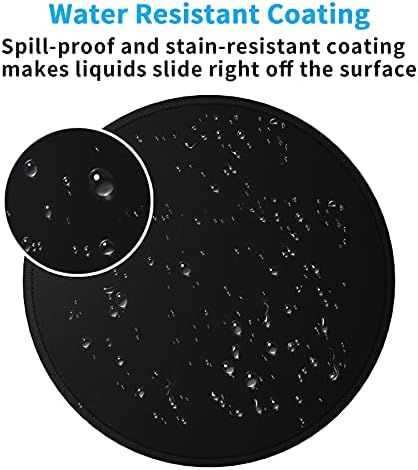 Dapesuom Round Mouse Pad, 8.7 x 8.7 Inch Premium-Textured Washable Non-Slip Rubber Base Cute Small Mouse Mat with Stitched Edge for Women Wireless Computer Laptop Gaming Desk Accessories, Black