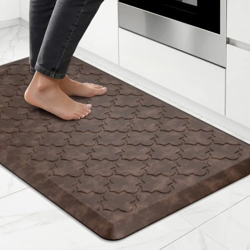 Kitchen Mats for Floor, Cushioned Anti Fatigue Mat, Non-Slip, Brown