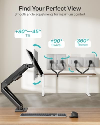 Dual Monitor Arm for Up to 32 Inch Screens, Heavy Duty Monitor Mount