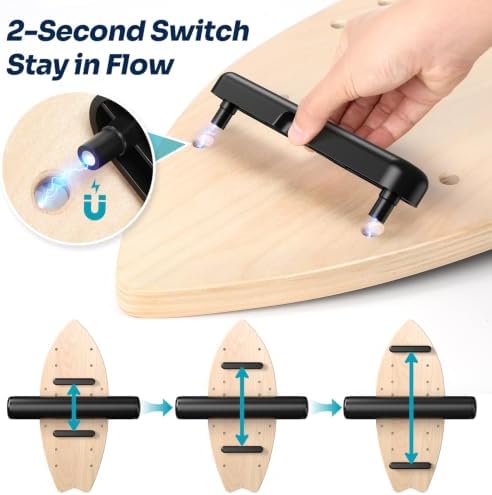 Sportneer Surf Balance Board, 8-in-1 Wooden Wobble Board