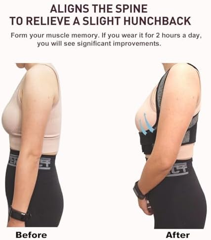 CMCOOPLX Posture Corrector for Women-Invisible Lightweight Back Brace Support for Neck, Shoulder and Upper Back Pain Relief - Improve Posture, Correct Hunchback Slouching (Large)