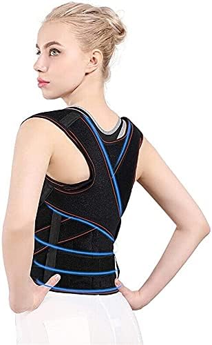 Back Posture Corrector, Male and Female Kyphosis Orthopedic Belt,High and Low Shoulder Invisible Student Orthosis Adjustable Brace (Size : Large)