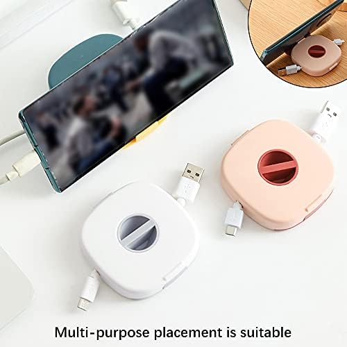 SITAKE 3PCS Cable Management, Retractable Portable Cord Organizer, 3 Colors Flexible Cable Organizer for Home Office Classroom (Square)