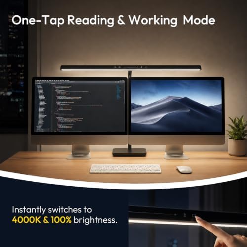 LED Desk Lamp for Home Office,Eye-Caring 18W Touch Desk Light,Black