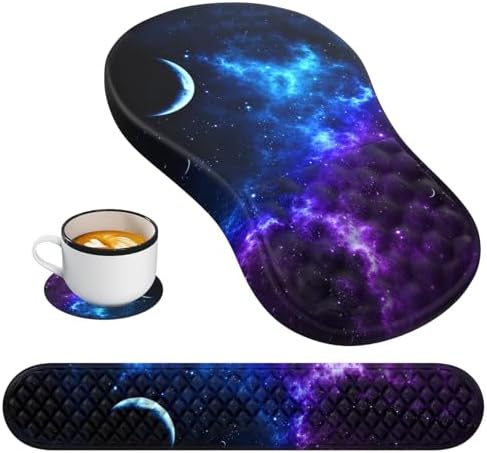 HAOCOO 3-Pcs Ergonomic Keyboard Wrist Rest Set with Mouse Pad