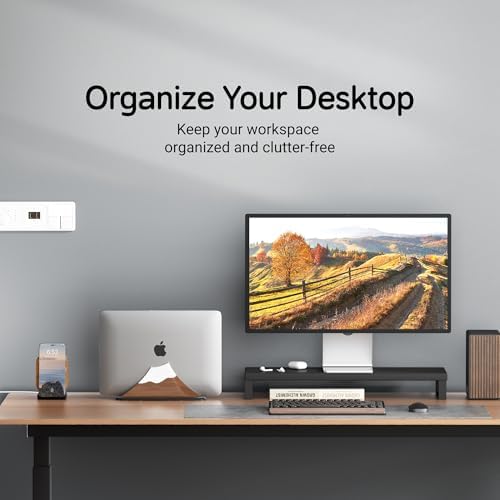 AFOOYO Vertical Laptop Stand - Snow Peak-Shaped Wooden Holder Dock Compatible with MacBook, Surface, Chromebook, Dell & More - Space-Saving Design for All Laptops,Walnut Finish