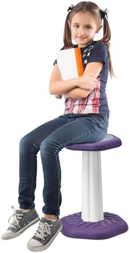 VEVOR Kids Wobble Chair, Active Chair with Sponge Cushion, Wobble Stool Improves Focus, Posture and Calm Children, Ideal for Schools and Home, Age 7-14, Purple