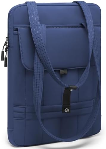 HYZUO 13.3-14 Inch Puffy Laptop Case Sleeve Padded Handbag, Navy Blue