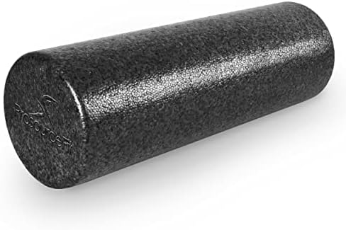 ProsourceFit High Density Foam Rollers 18 - inches long, Firm Full Body Athletic Massage Tool for Back Stretching, Yoga, Pilates, Post Workout Muscle Recuperation, Black