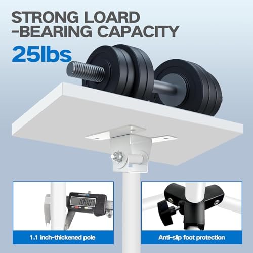 Projector Stand, 22 to 55 Inch Laptop Stand,Projector Tripod with Phone Holder,Tripod for Projector,DJ Equipment,Projector Stand for Outdoor Movies,Office, Home, Stage or Studio (White)