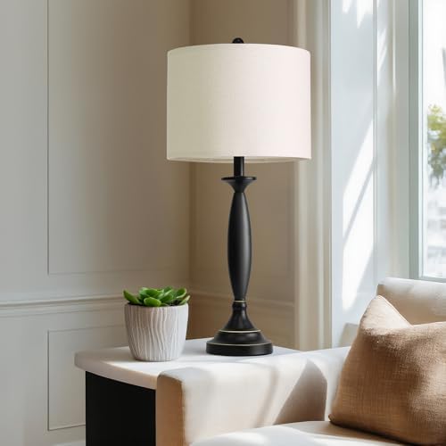 Oneach 28" Modern Table Lamps Set of 2 for Living Room Bedroom, USB Ports