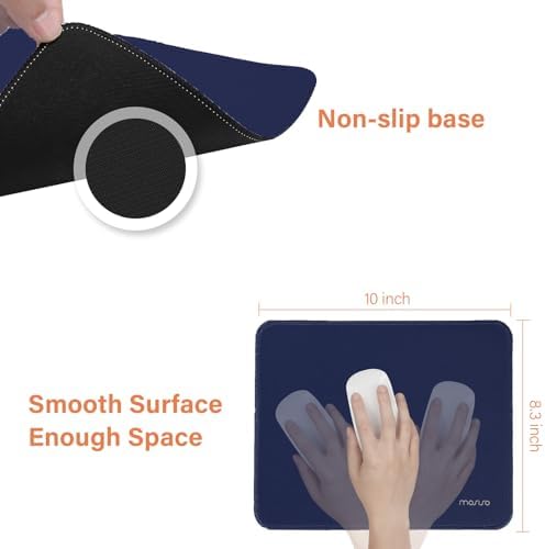 MOSISO Large Gaming Mouse Pad&Massage Keyboard Wrist Rest, Navy Blue