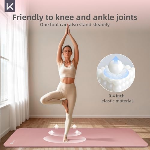 KEEP Extra Thick NBR Yoga Mat for Women & Men, 10mm Thick, 72”x32” Large Exercise Mat with Non-Slip Workout Mat for Yoga, Pilates, Stretching, Meditation – Wide & Cushioned Fitness Mat