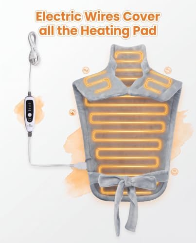 CAROMIO Heating Pad for Neck and Shoulders Back Pain Relief