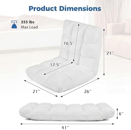 COSTWAY Floor Chair, 14 Positions Adjustable Floor Gaming Chair