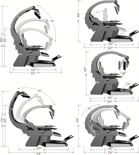 White,Zero Gravity Computer Cockpit, Comfortable Gaming Chair - Ergonomic Zero Gravity Video Game Chair, Luxury Ergonomic Computer Cockpit Workstation