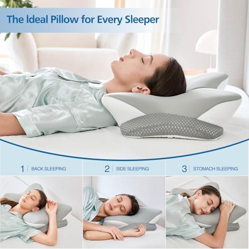 Krightlink Ergonomic Memory Foam Cervical Pillow Contour Design