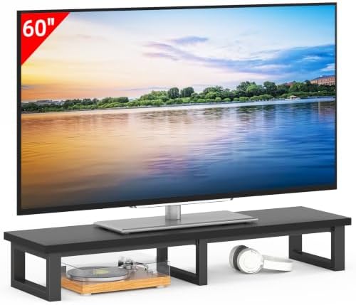 YAOHUOO 45" Large TV Riser for 32-60 inch TV, TV Riser Stand Shelf,Black