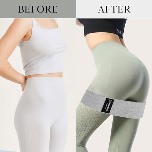HIMESPORNER Wide Fabric Resistance Bands for Working Out 3 Level