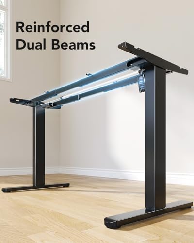 HUANUO Electric Standing Desk Frame with Double Crossbeam,Black Frame Only