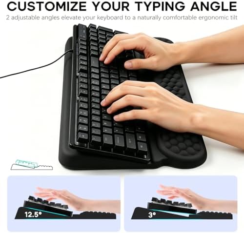 Wrist Rest with Keyboard Stand,Ergonomic Memory Foam Wrist Support