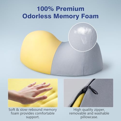 ComfortLife Small Neck Stretcher Pillow for Pain Relief, Medium Soft Cervical Traction Device Neck Mild Support Pillow Foam Cervical Neck Pillow for Tension Muscle Relax Relief (Grey)
