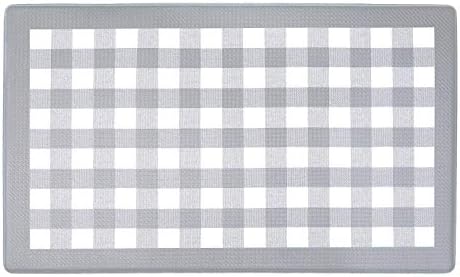 Anti-Fatigue Floor Comfort Mat, 18 x 30 in, Buffalo Check Grey, Waterproof