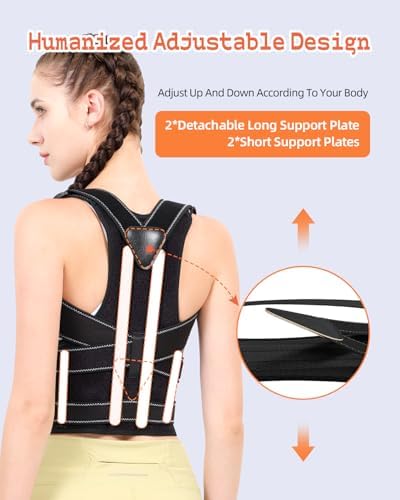 Back Brace Posture Corrector Women Pain Relief, Black, Large