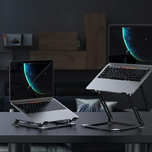 Laptop Stand for Desk, Adjustable Laptop Stand Holder Portable Laptop Riser with Multi-Angle Height Adjustable Computer Stand for MacBook Air/Pro and More Notebooks 10-17.3"-Black