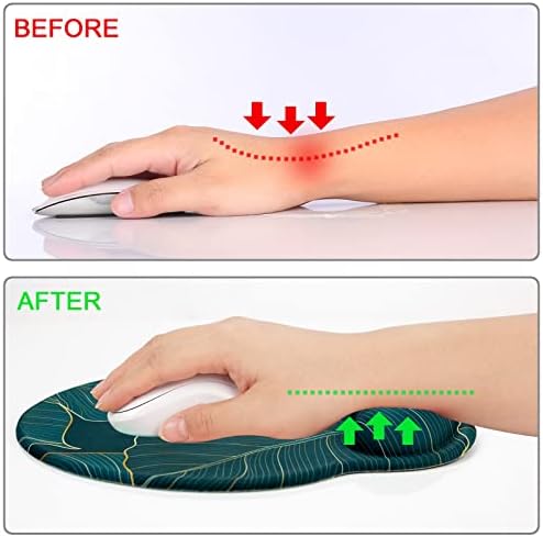 Ergonomic Mouse Pad with Wrist Rest Support,Gel Mouse Pads for Desk