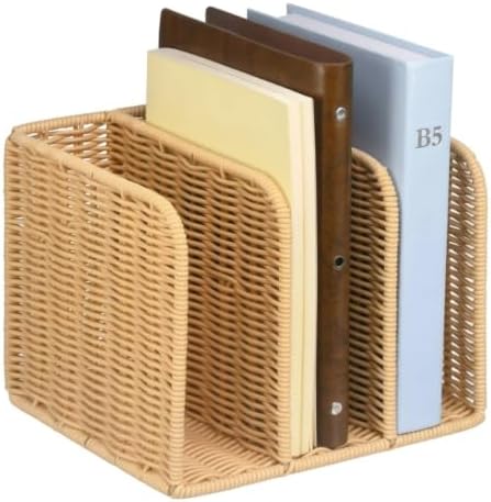 Novabright Synthetic Rattan 3-compartment File Magazine Holder, Suit for B5