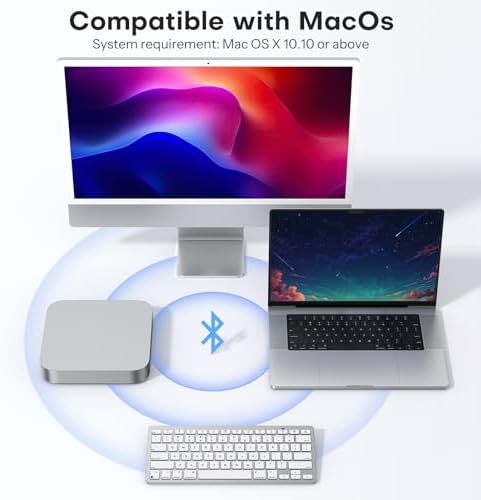 OMOTON Wireless Keyboard for Mac, Bluetooth Stable, No Numpad, Travel Size