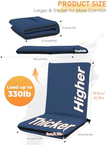 Adjustable Floor Chair with Back Support Foldable Meditation Chair, Blue