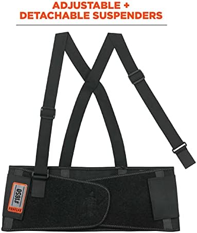Ergodyne ProFlex 1650 Back Support Belt, 7.5" Elastic, Adjustable, Removeable Straps (Pack of 2)