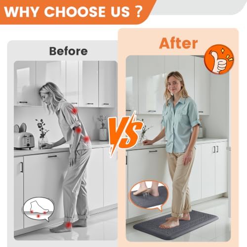 4/5 Inch Thicker Kitchen Mats Anti Fatigue Comfort Mat Standing Desk Rugs