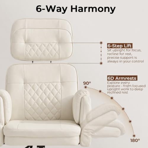 Big and Tall Ergonomic Office Chair, Criss Cross Desk Chair with Pivot Arms