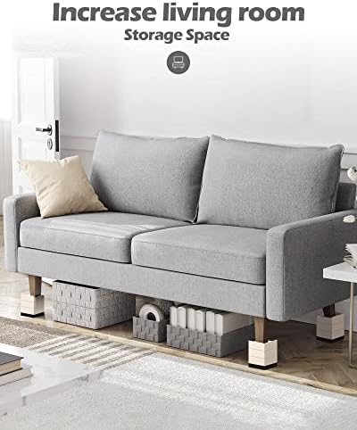 Furniture Risers, Tclouda Bed/Sofa/Desk/Table/Chair Leg/Fridge Lifts to 1.5, 3 and 4 in, Rectangle Adjustable Risers Blocks for Extenders, Heavy Duty Supports Up to 1300 Lbs, 1.5 in-Apricot-Rectangle