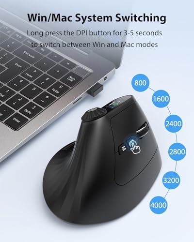 Transformers Vertical Ergonomic Mouse with LED Screen & Knob Control Black