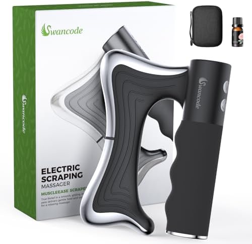 Heated Muscle Scraper, Electric Fascia Release Tool with Soothing Heating & Gentle Vibration, Full Body Gua Sha Massage Tool, 3 Adjustable Intensity Modes LED Display, Rechargeable Wireless